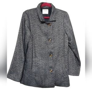 Old navy women peacoat jacket blue textured  M wool blend comfy winter event